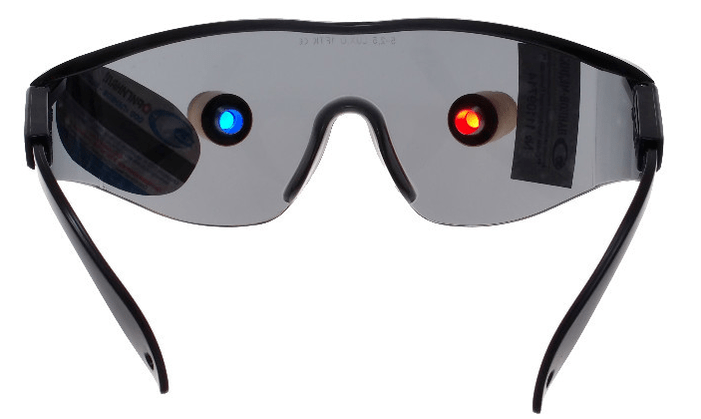 Trainer glasses with LED emitters to improve vision